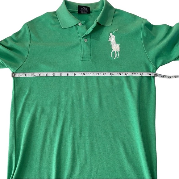 Polo Ralph Lauren Green Big White Pony Short Sleeve Polo Sz L Embroidered #3 - Picture 10 of 11